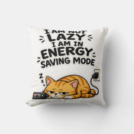 Rolig Orange Tabby Katt Energisparläge Lat Kudde