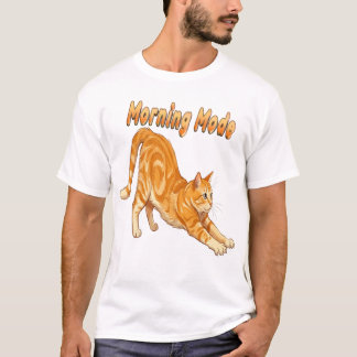 Rolig Orange Tabby Katt som Sträcker sig - Rolig K T Shirt