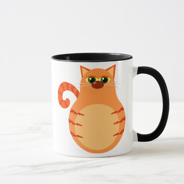 Rolig orange tabby kattmugg mugg (Höger)