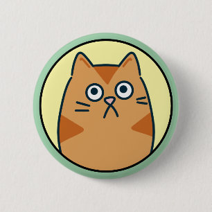 Rolig orange tecknad katt knapp