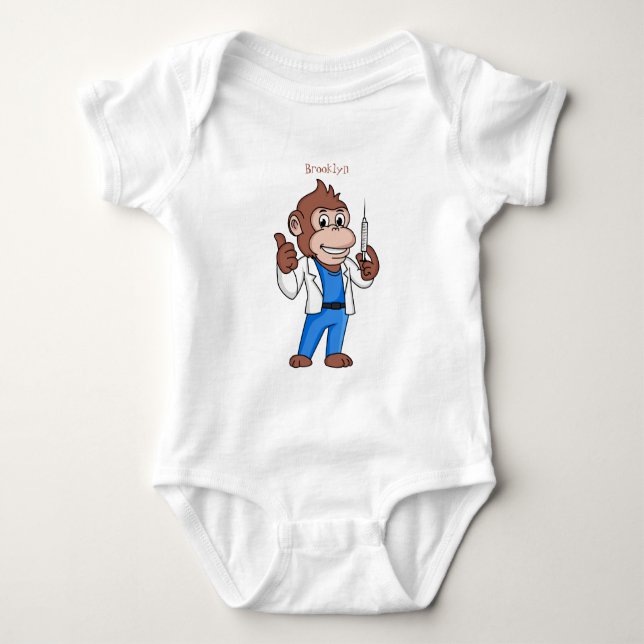 Rolig orangutang apa tecknad doktor t shirt (Framsida)