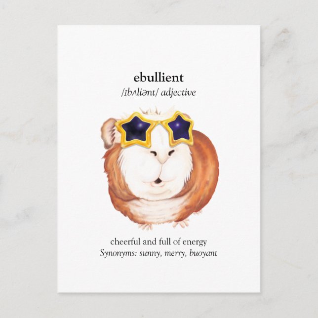 Rolig ordbok Marsvin Postkort Vykort (Framsida)