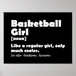 Rolig ordboksdefinition för basketflicka poster