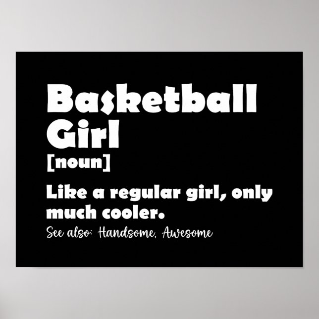 Rolig ordboksdefinition för basketflicka poster (Framsidan)