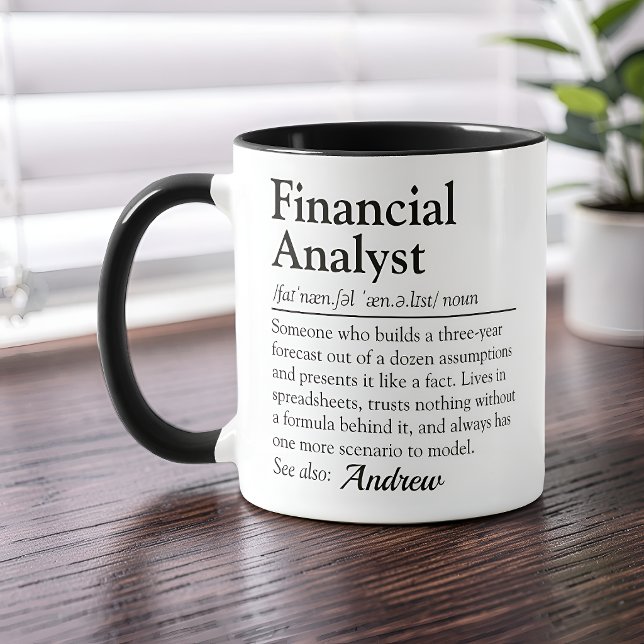 Rolig ordboksdefinition för finansanalytiker mugg (Skapare uppladdad)