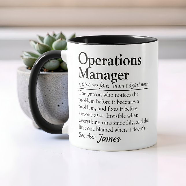 Rolig Ordboksdefinition för Operations Manager Mugg (Skapare uppladdad)