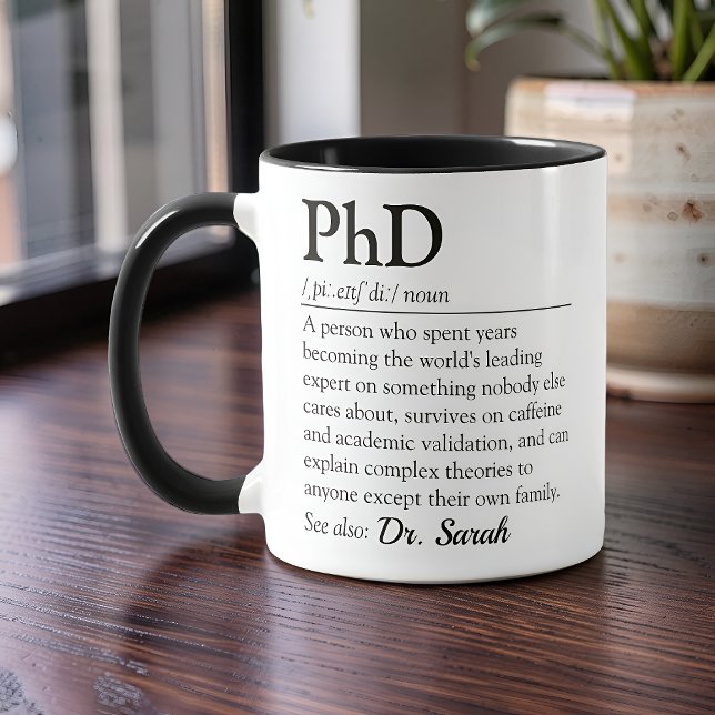 Rolig ordboksdefinition för PhD Mugg (Skapare uppladdad)