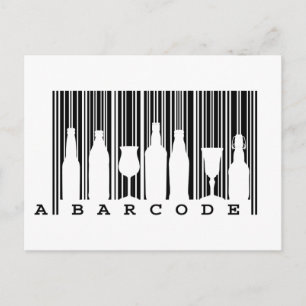 Rolig original © svart-vit streckkod (barcode), vykort