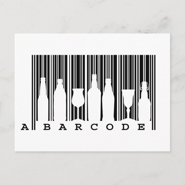 Rolig original © svart-vit streckkod (barcode), vykort (Framsida)