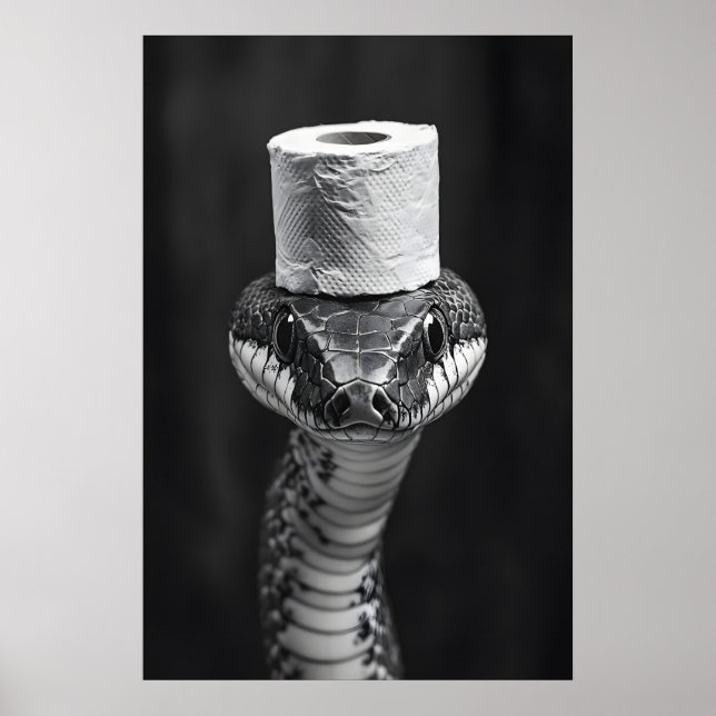 Rolig Orm Badrumstryck, Toalettpappershatt Poster (Framsidan)