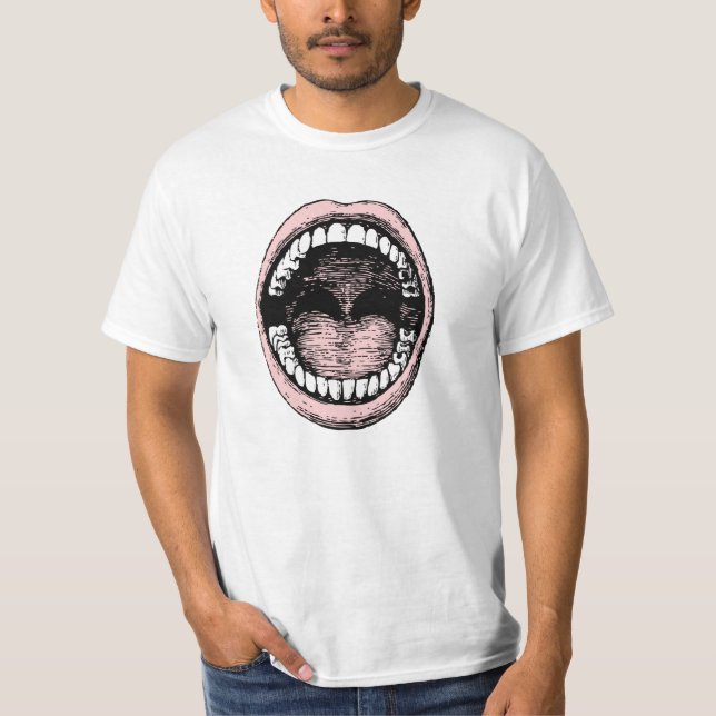 rolig orthodontisttshirt för stor mun tee (Framsida)