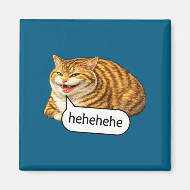 Rolig ostig katt smil meme dum konstig tjock katt magnet (Framsidan)