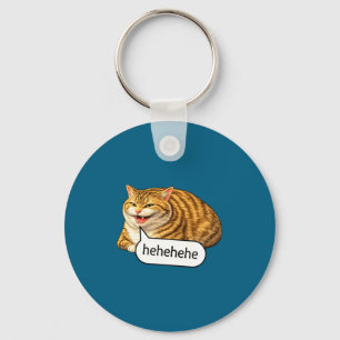 Rolig ostig katt smil Meme dum konstig tjock katt Nyckelring