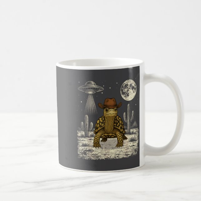 Rolig Östlig Dosörtssköldpadda Cowboy Västerländsk Kaffemugg (Höger)
