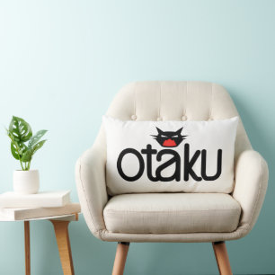 Rolig Otaku-katt slogan Lumbarkudde