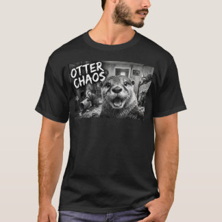 Rolig Oterkaos Djur Selfie Söt T Shirt