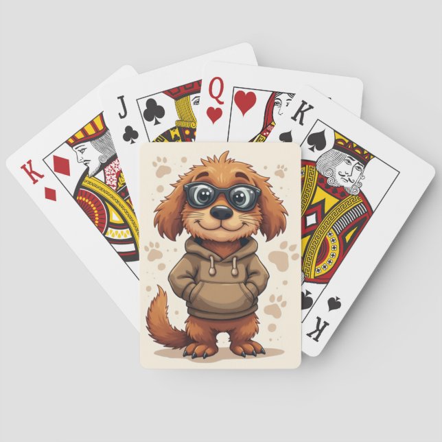 Rolig Otterhound Kawaii Hund Casinokort (Baksidan)
