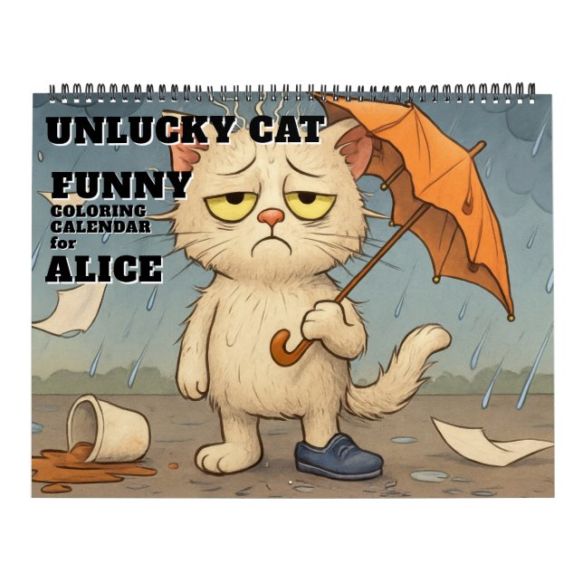 Rolig Otursam Katt Färgläggningskalender Kalender (Omslag)
