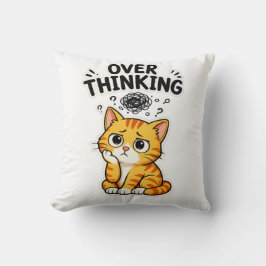 Rolig överanalyserande orange tabbykatt kudde