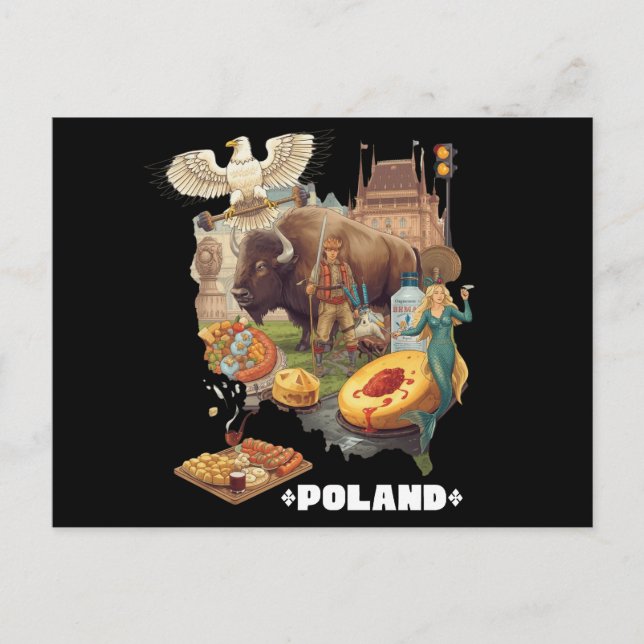 Rolig överbelastning av polska stereotyper vykort (Framsida)