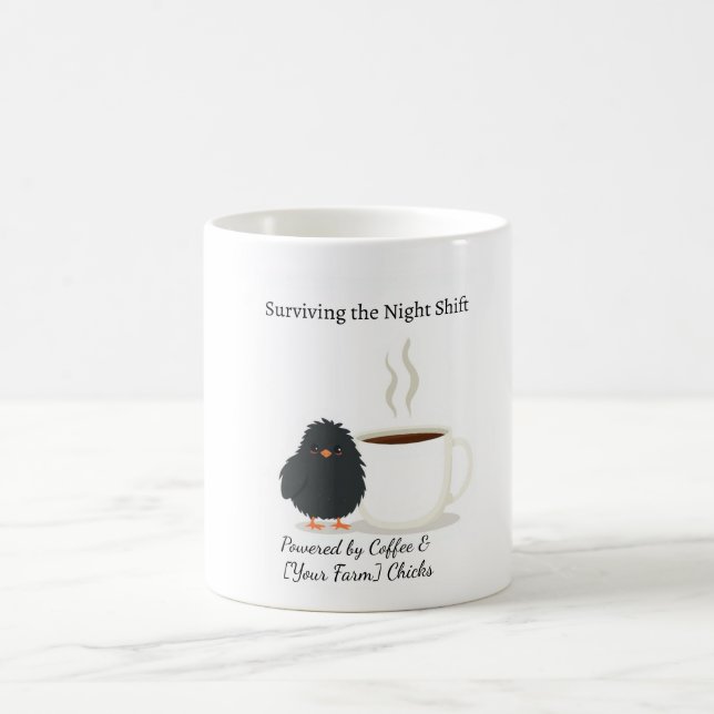 Rolig överlevare från nattskiftet Söt svart tjej K Kaffemugg (Center)