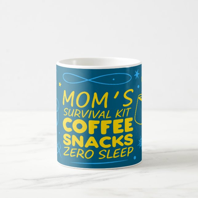 Rolig överlevnadskopp för mammor 2026, Trött mamma Kaffemugg (Center)