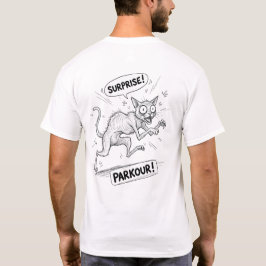 rolig överraskad katt illustration meme design t shirt