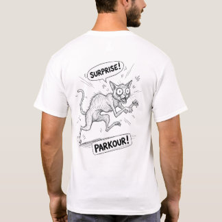 rolig överraskad katt illustration meme design t shirt