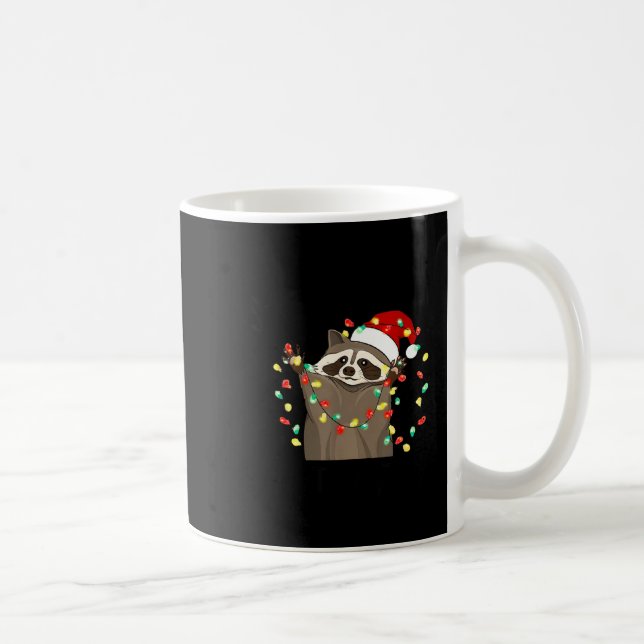 Rolig Överstimulerad Men Festlig Tvättbjörn Jul Kaffemugg (Höger)