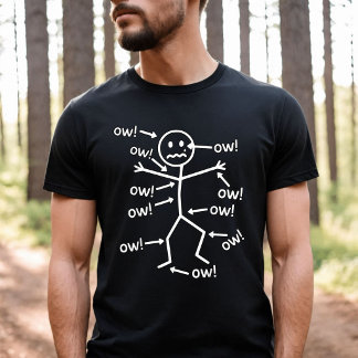 Rolig Ow Ow Ow Ow Sägande Kroppssmärta Karaktär Hu T Shirt