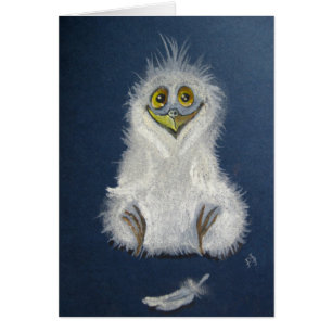 Rolig owlet - bebisfågel hälsningskort