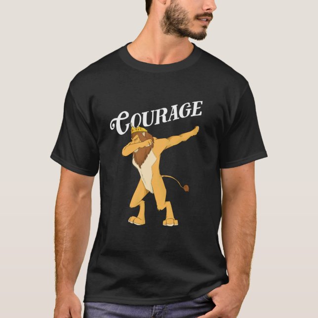 Rolig Oz Feg Dabbing Lejon Mod Shirt Art-Wiz T (Framsida)