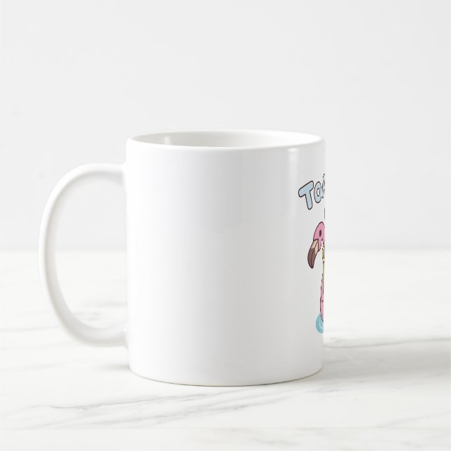 Rolig Padda som Chillar på Flamingo Pool Simfloat  Kaffemugg (Vänster)