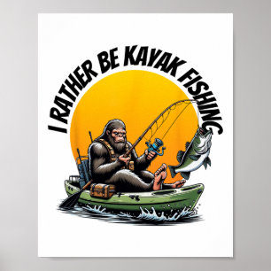 Rolig paddling med Bigfoot-kajak i inre vatten fis Poster