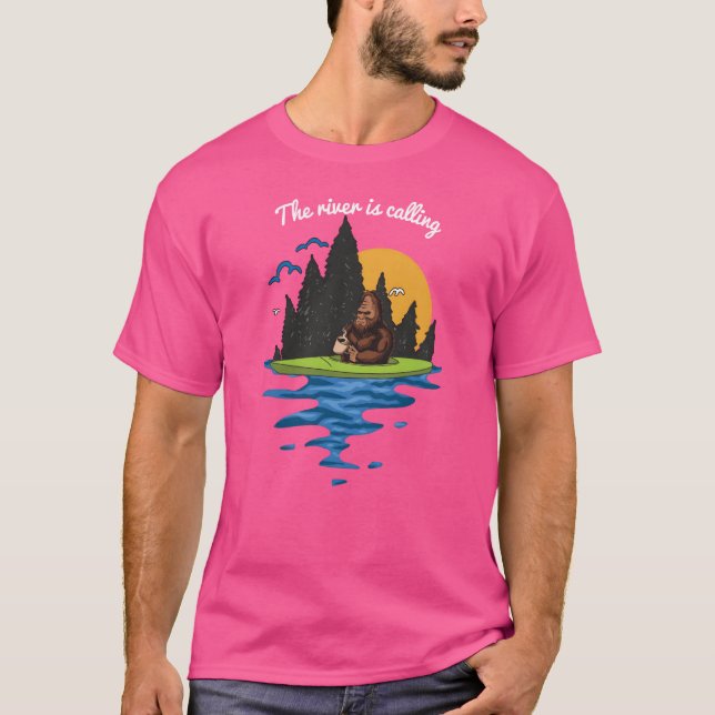 Rolig paddlingspresent campingpresent konstpresent t shirt (Framsida)