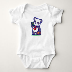 rolig panda älskar er barn t shirt