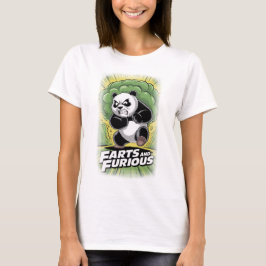 Rolig Panda-design om att fjärta på en svart T Shirt