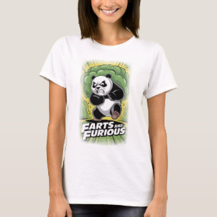 Rolig Panda-design om att fjärta på en svart T Shirt