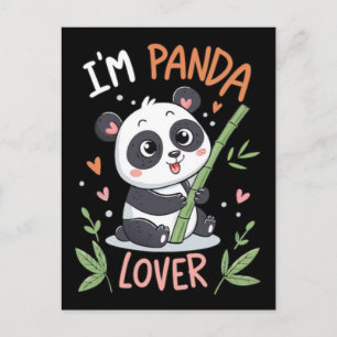 Rolig Panda Design Tröja för Björnälskare Helg Vykort