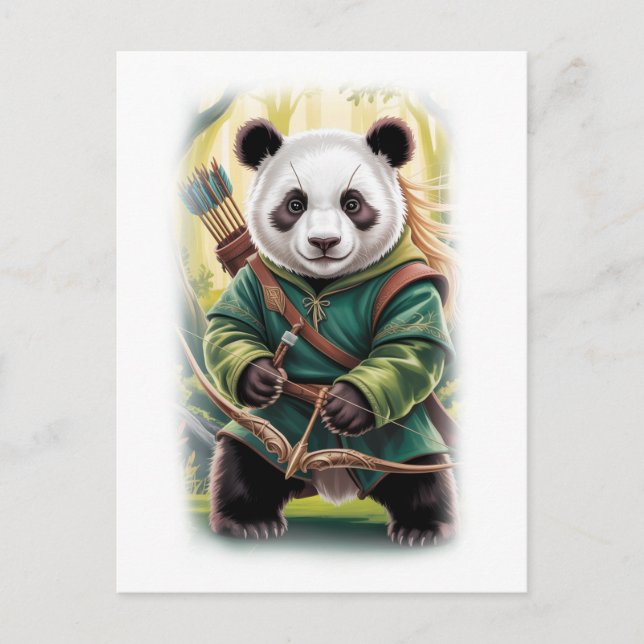 Rolig Panda Film Design på Vit Helg Vykort (Framsida)