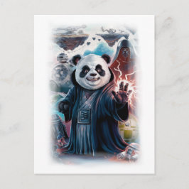 Rolig Panda Filmkaraktär på en Vit Helg Vykort