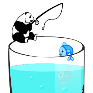Rolig Panda Fiskar I Ett Glas Vatten T Shirt