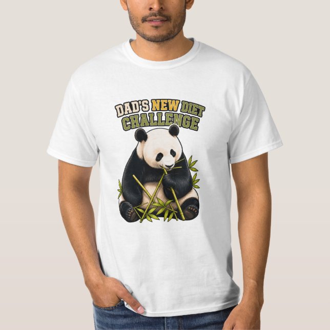 Rolig Panda Kost Challenge Fars Dag T-shirt (Framsida)