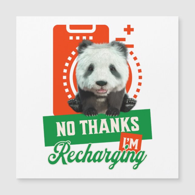 Rolig Panda Laddar Introvert Batteri Design (Framsida)