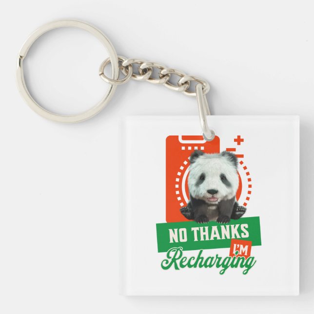 Rolig Panda Laddar Introvert Batteri Design (Framsidan)