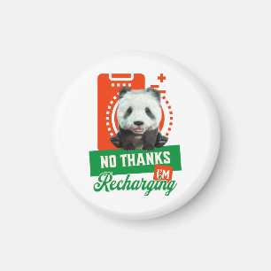Rolig Panda Laddar Introvert Batteri Design Magnet