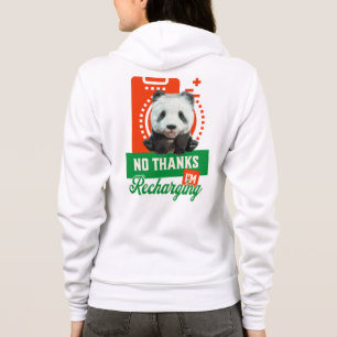 Rolig Panda Laddar Introvert Batteri Design T Shirt