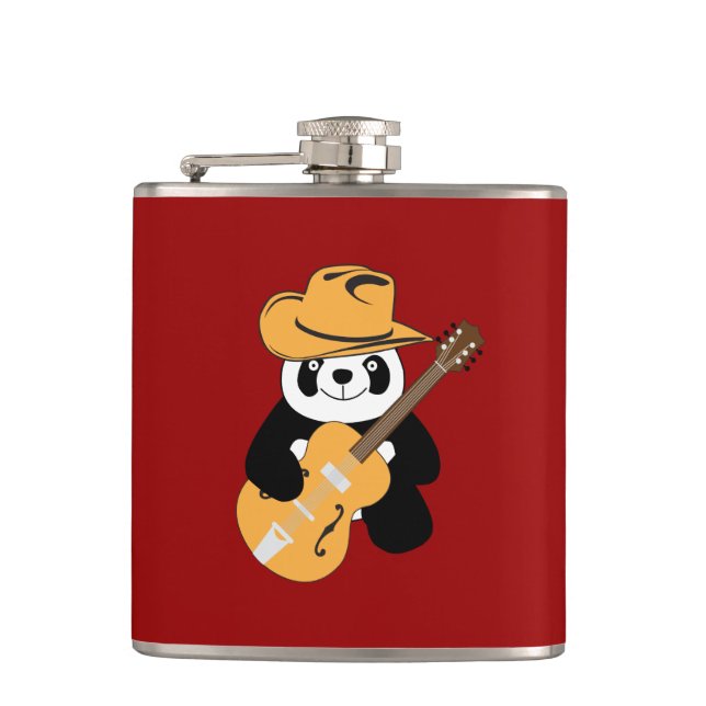 Rolig panda med gitarr fickplunta (Framsidan)