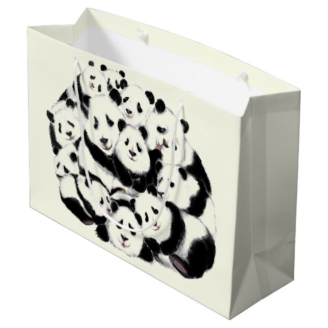 Rolig Panda-presentpåse (Baksidan Vinklad)