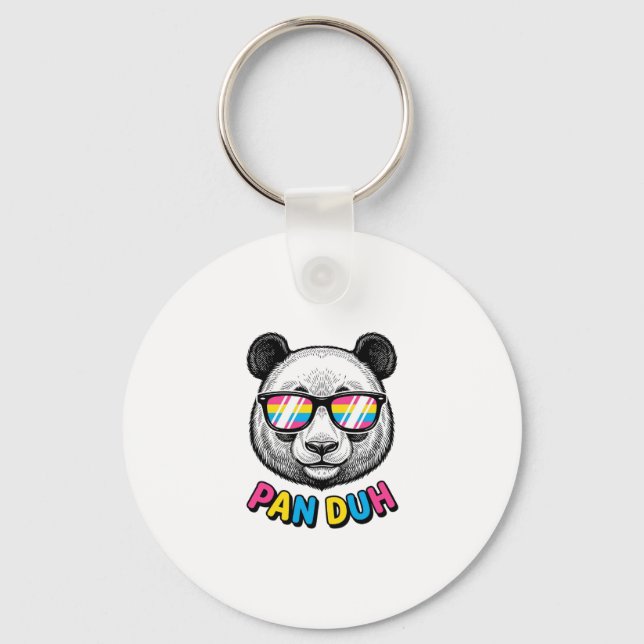 Rolig Panda Solglasögon Vintage Graverad Tröja Des Nyckelring (Framsida)